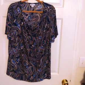 JMS top, black, blue, white, tan 2x